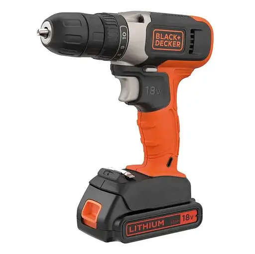 Аккумуляторная дрель-шуруповерт Black+Decker с АКБ и ЗП BCD001C1 - фото 1
