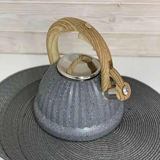 Чайник со свистком Edenberg EB-8810 с мраморным покрытием 3 л серый - фото 4