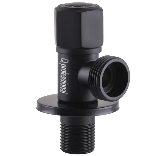 Кран кульовий кутовий Q Professional 1/2″X3/4″ NV-QP888 Black 000025137 - фото 1