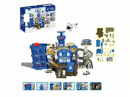 Трек ZX 065 A Поліцейський відділок зі звуковими ефектами, підсвічуванням, 3 машинками та механічним підйомником - фото 2