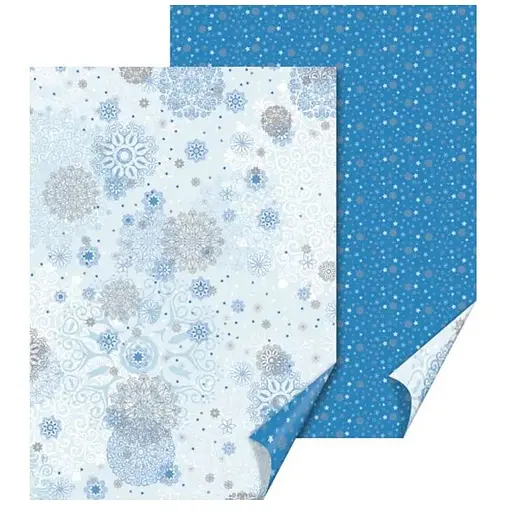Папір з малюнком "Кристал" А4(21х29,7см) двосторонній Блакитний 300г/м2 Heyda