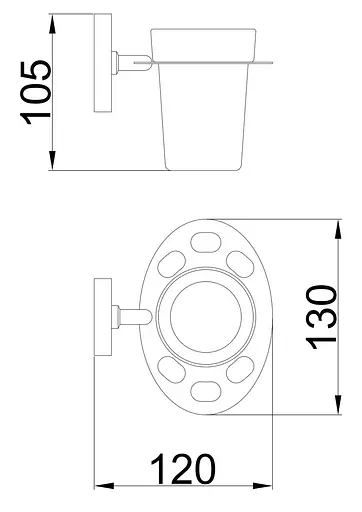 Склянка з тримачем Frap скло для зубних щіток F1906-1 1/80 хром - фото 2