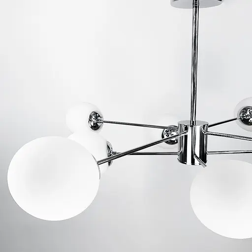 Стельова срібна люстра Right Selection на 8 плафонів Line.F CD 111/8 CH - фото 2