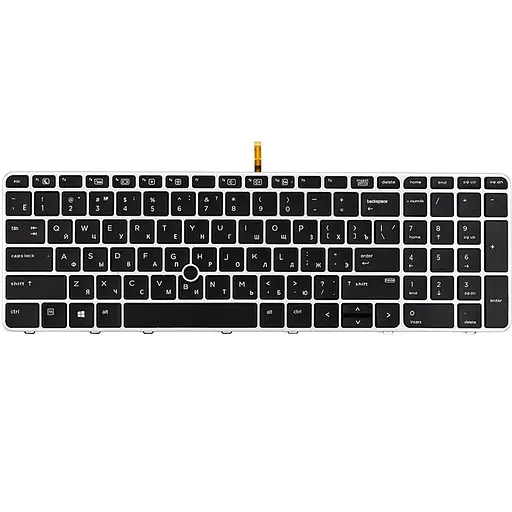 Клавіатура для ноутбука HP Zbook 15U G3 чорна, сірий фрейм, підсвітка