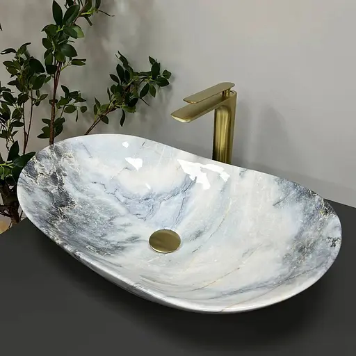 Умивальник VBI Turin granit glossY накладний VBI-011507, Мармур - фото 1