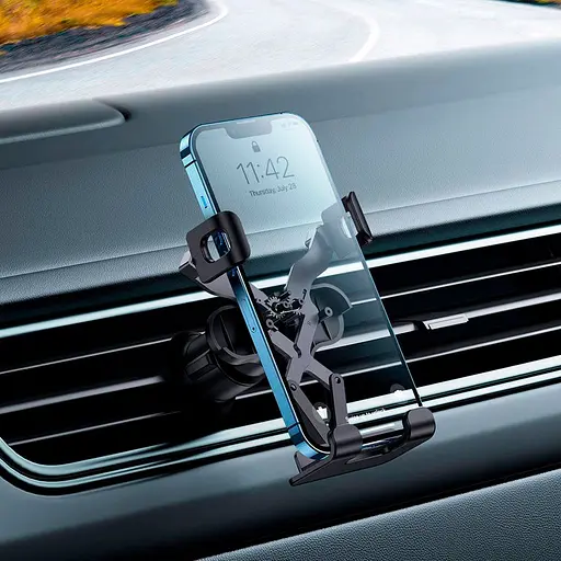 Автотримач Baseus Stable Gravitational Car Mount Lite Air Outlet Version Black (SUWX010001) (134769) - фото 11