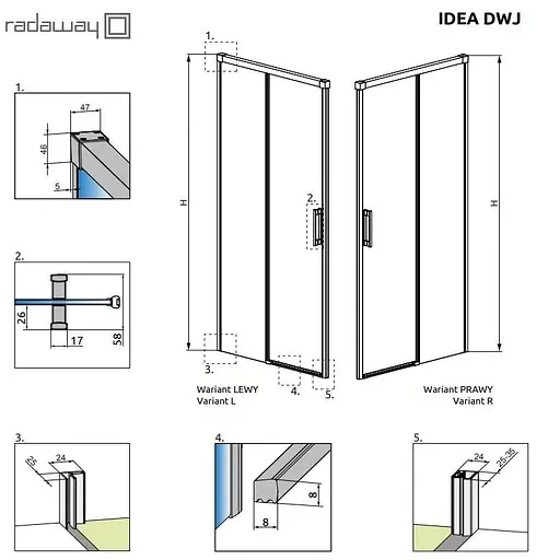 Душові двері Radaway Idea Black DWJ 140 см 387018-54-01L - фото 3