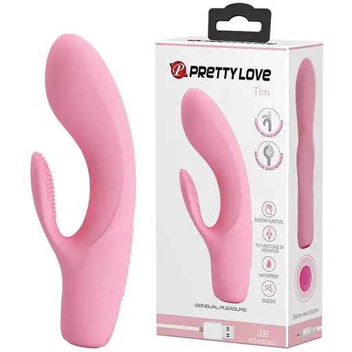 Вібратор-кролик Pretty Love Tim Vibrator Light 15.5 см рожевий