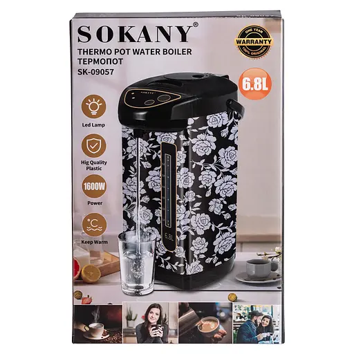 Термопот Sokany SK-09057 із функцією підтримки температури 6.8 л 1600 Вт - фото 9