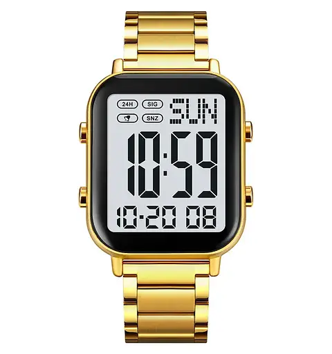 Чоловічий наручний годинник Skmei 2259 (Золотистий з білим)