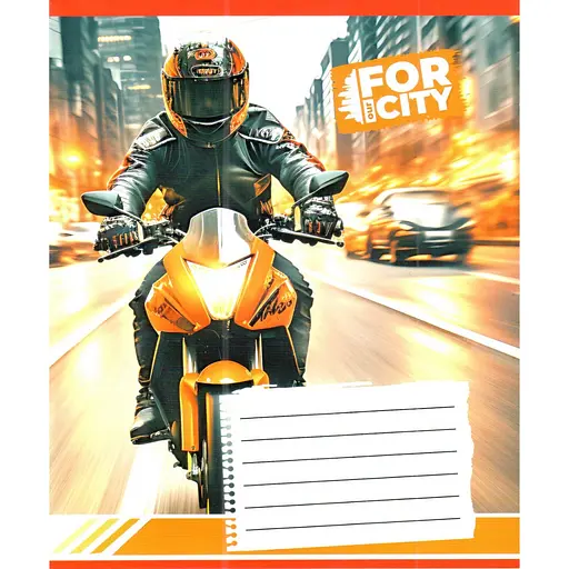 Зошит учнівський "Нічним містом" Leader 018-530032K-2 в клітинку, 18 аркушів (959053) - фото 1