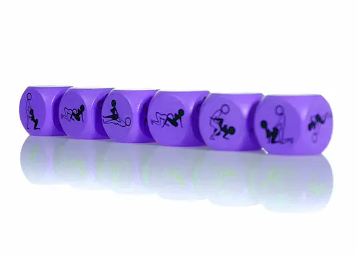 Гральний кубик для сексу Grammi 1 шт (фіолетовий) - фото 3