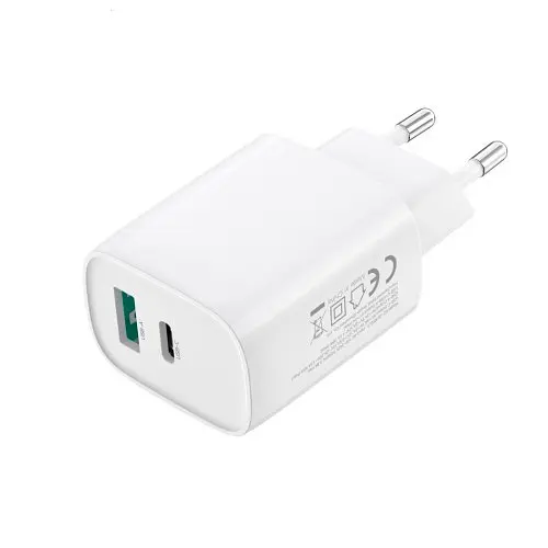 Мережевий зарядний пристрій XO CE30 30W 1USB-A+1USB-C fast charger Білий - фото 2