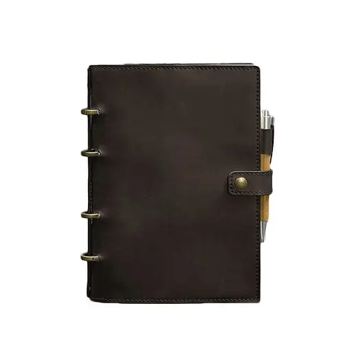 Шкіряний блокнот з датованим блоком (Софт-бук) 9.1 темно-коричневий Crazy Horse - фото 6