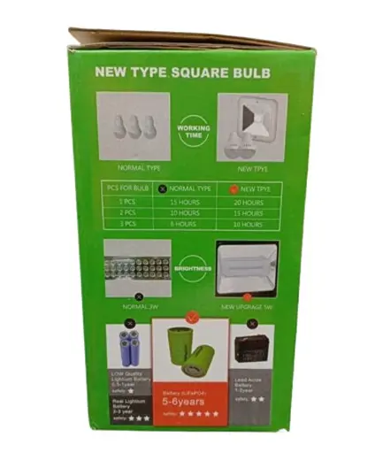 Фонарь прожекторный переносной CcLamp 01 3.5W солнечная система освещения с солнечной панелью Черный с салатовым - фото 5