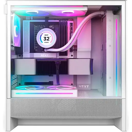 Корпус NZXT H5 Flow RGB без блока питания, белый (CC-H52FW-R1) - фото 2