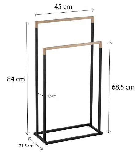 Вішалка для рушників Yoka Zola black bamboo P.ZOLA-2-BLK Чорний матовий - фото 5