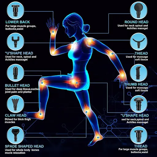 Массажный пистолет мышечный ударный 30 скоростей - фото 3