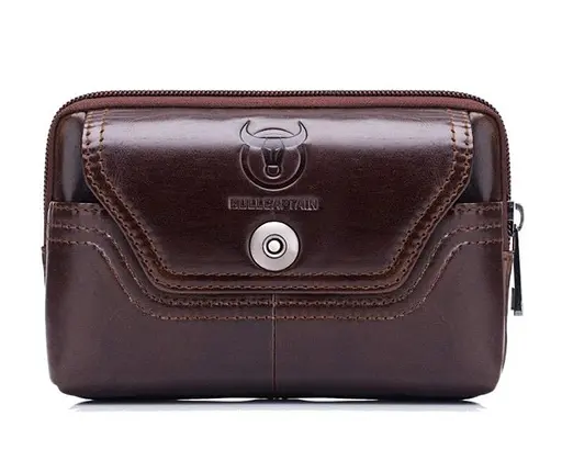 Шкіряна чоловіча сумка на пояс BULL 11х17х3 см nsa0001229 - фото 6