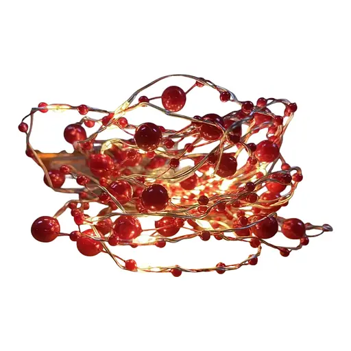 Гирлянда декоративная капля Жемчужина red 20led c пультом