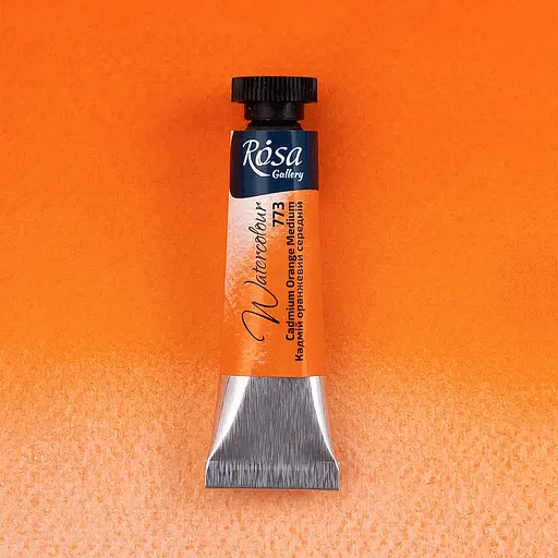 Фарба акварельна Кадмій оранжевий середній (773) туба 10 мл Rosa Gallery - фото 2