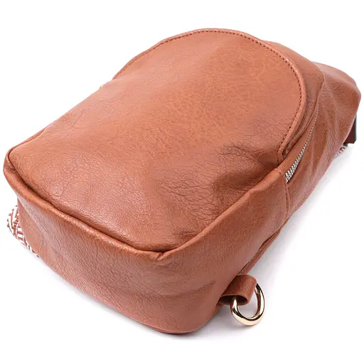 Женская сумка Vintage через плечо из экокожи с акцентом на текстильную лямку 15х25х5 см sum0026972 - фото 5