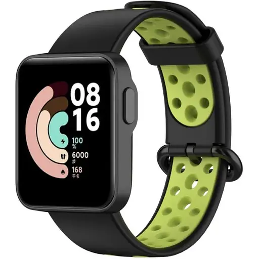 Ремешок DK CDK Silicone Sport Band Nike для Xiaomi Redmi Watch (012954) (black / green) - фото 2