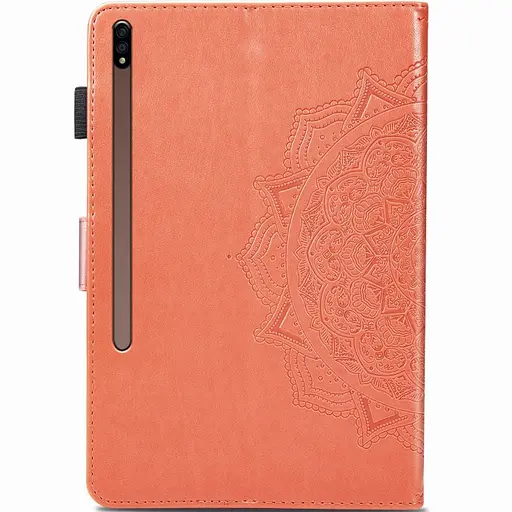 Кожаный чехол Epik Art Case с визитницей для Samsung Galaxy Tab S7+ Оранжевый - фото 2
