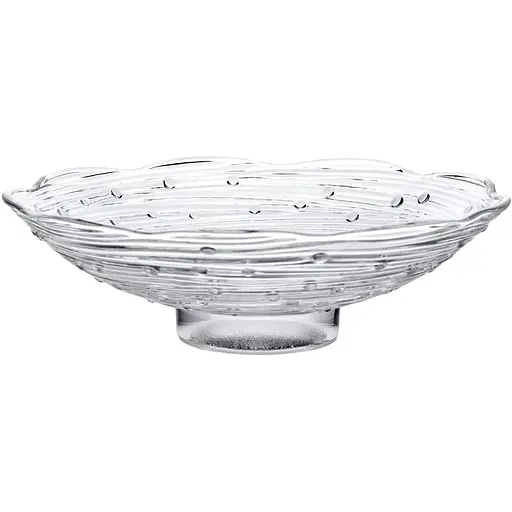 Тарелка для фруктов Yiwu из стекла Листья лотоса 23 см прозрачная HP-YH-12 - фото 4