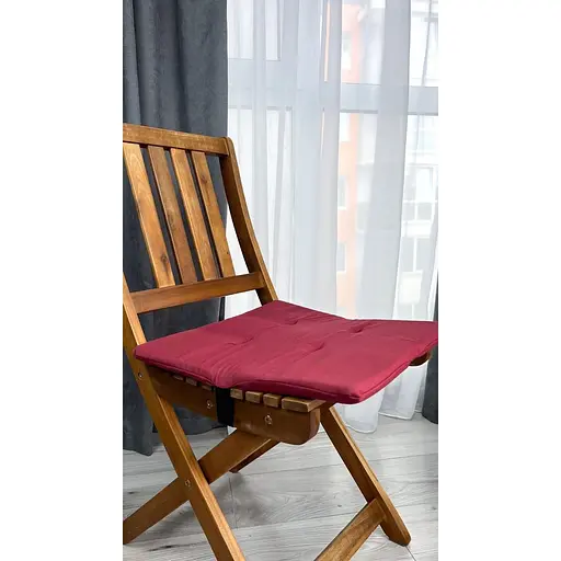Водоотталкивающая подушка на стул Бордовый однотон (2 шт.) - фото 2