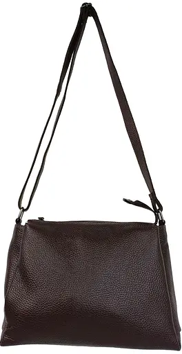 Женская кожаная сумка на плечо Borsacomoda темно-коричневая sum0028720 - фото 3