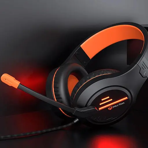 Дротова гарнітура MeeTion Gaming Backlit MT-HP021, USB, 3.5mm, 1.8m, black-orange - фото 8