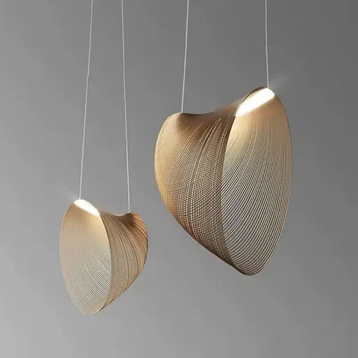 Сучасний світильник з дерев'яних кілець 60х40х55 см Арт. RM01-600 Line F - фото 1