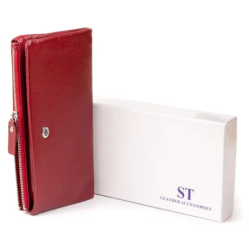 Женский кожаный кошелек-клатч ST Leather 20.8х10х2 см acs0015267 - фото 6