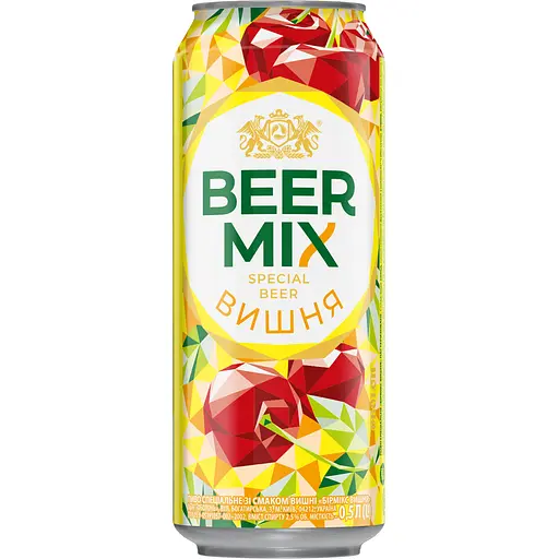 Пиво Оболонь Beermix Вишня светлое 2.5% 0.5 л ж/б (90894)