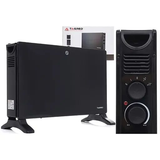 Электрический конвектор Tagred напольный, 2,0 кВт, площадь обогрева 20 кв.м., Черный (TA940B) - фото 1