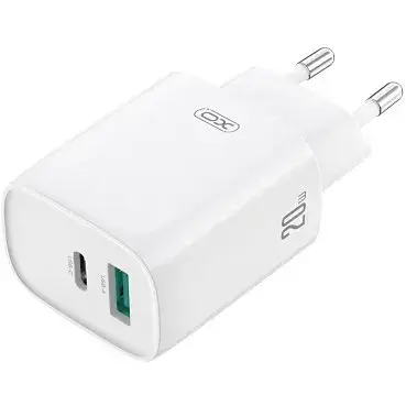 Сетевое зарядное устройство для XO CE29 20W 1USB-A+1USB-C Fast Charger with Lightning cable (NB-Q231A) Белый - фото 1
