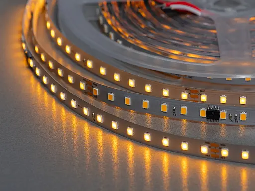 Адресна LED стрічка 24В, 126 діодів на метр, 8мм, золотий - фото 2