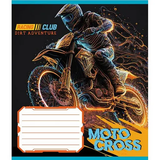 Зошит учнівський "Мотокрос" Leader 012-520071L-2 в лінію, 12 аркушів - фото 1