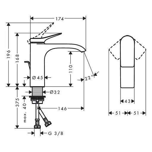 Змішувач для умивальника Hansgrohe Vivenis 75020670 чорний матовий - фото 2