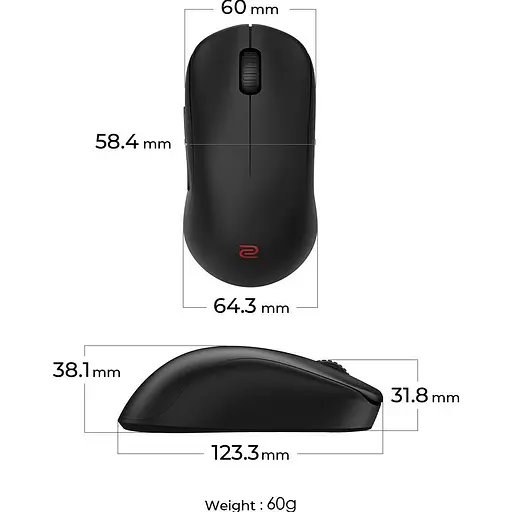 Мышь Zowie U2-DW Black (9H.N4PBE.A2E) [143170] - фото 8