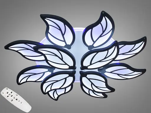 Унікальна LED-люстра з димером та підсвічуванням, потужністю 180 Вт, чорно - фото 1