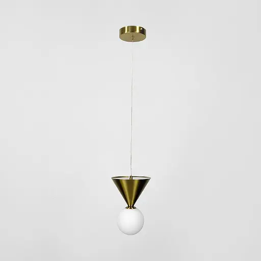 Латунный светильник с конусным дизайном и белым плафоном | Line F | Ст. MJ350/1 AB - фото 2