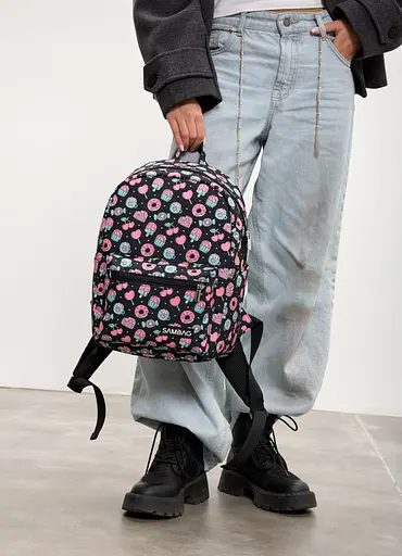 Жіночий рюкзак Sambag Talary чорний принт "Cake" 35 х 25 х 12 см (35312736) - фото 2