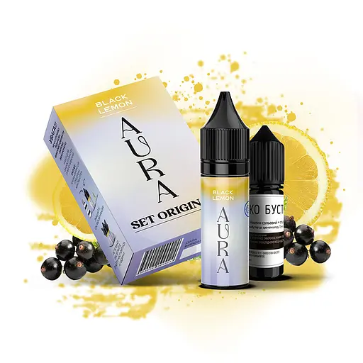 Набор компонентов для самозамеса солевой заправки Aura 30 мл Black Lemon Лимон Черная Смородина, 0-50 мг (17217)