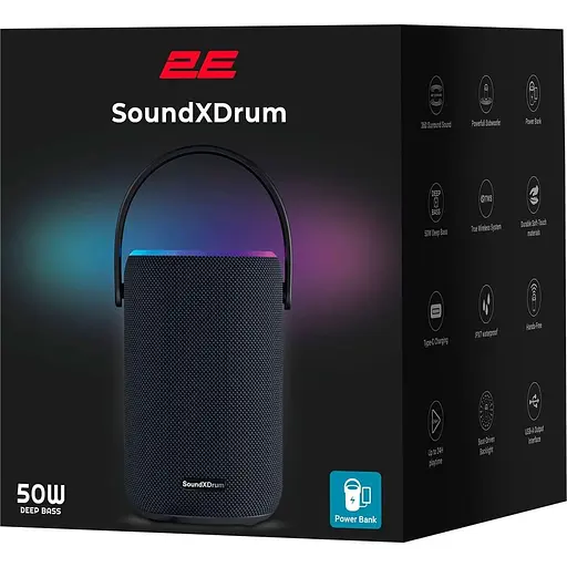 Портативна акустика 2E SoundXDrum TWS Black (2E-BSSXDWBK) - фото 7