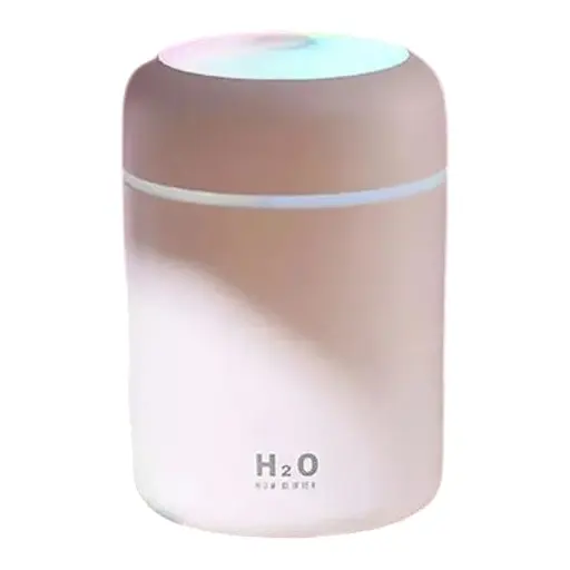 Портативный светодиодный ультразвуковой увлажнитель воздуха Humidifier H2O 300 мл Pink