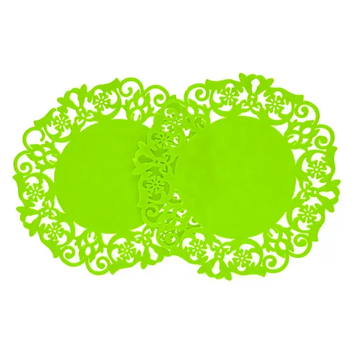 Підставка мереживна силіконова під гаряче килимок для чашки банки 15 см (комплект з 2 шт.), Kitchen Master Салатовий 85117 - фото 2