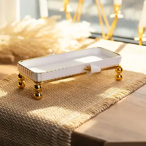 Блюдо сервировочное фарфоровое Yiwu 25х10 см для закусок фруктов десертов LB-1566BH - фото 2