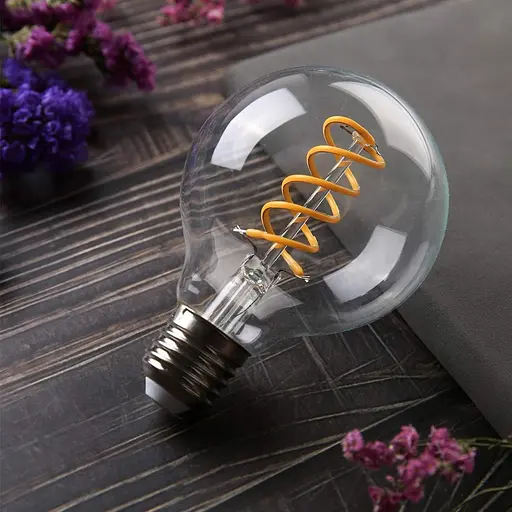 Вивчальний деревний глобус Світлодіодна лампочка Едісона, G80 6W м'який білий 2700 K, антикварна гнучка e27 - фото 4